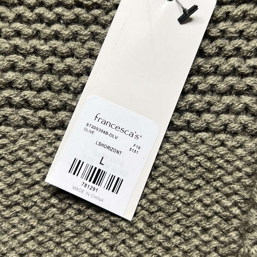 Harper Sweater‎ Cardigan Womens Large Olive Green Open Front Relaxed Francesca - Picture 6 of 12